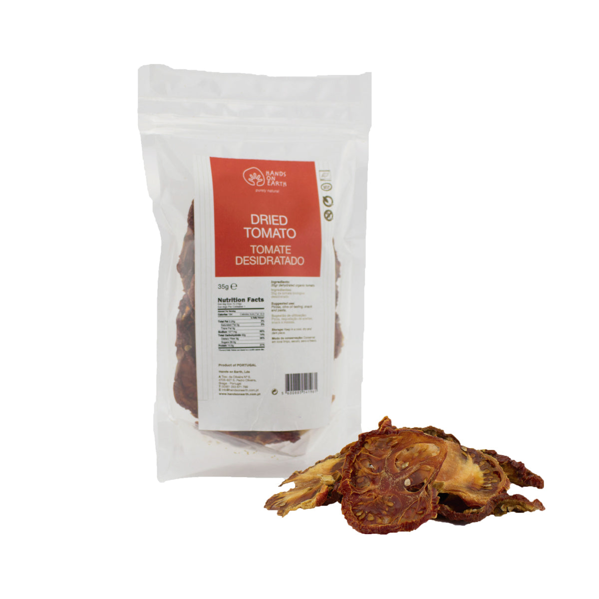 Frutas e vegetais desidratados 100% naturais Hands on Earth – snacks saudáveis e ingredientes versáteis para sopas, molhos, pizzas e iogurtes