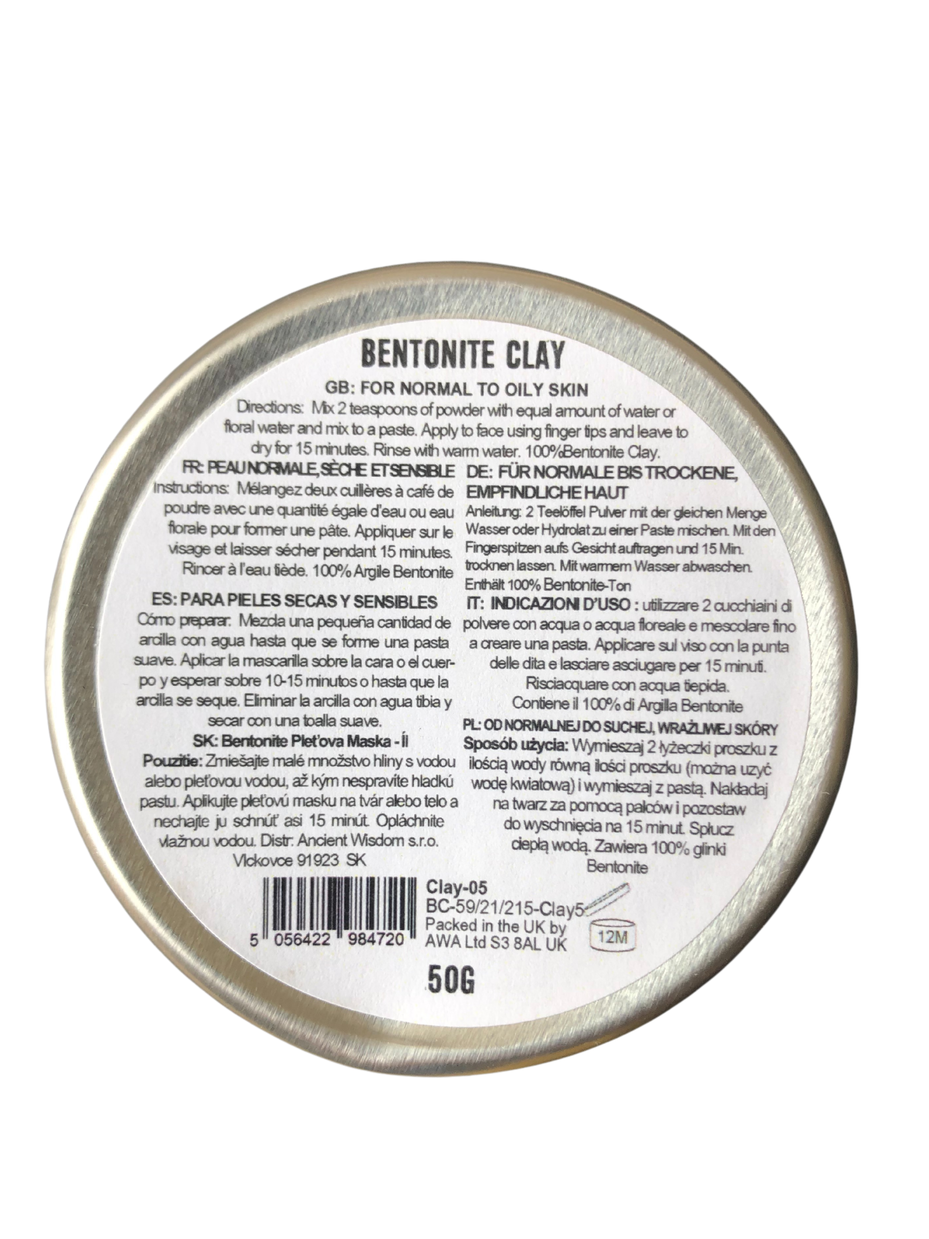 Bentonite Clay 50g - 100% Natural