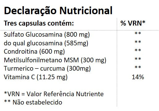 Glucosamine and chondroitin food supplement
