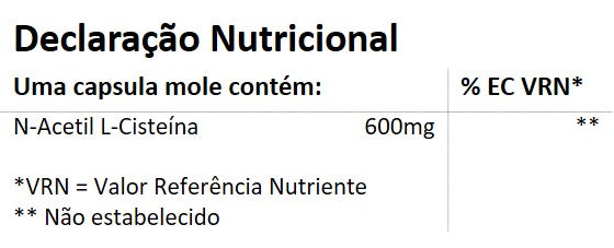 Suplemento Alimentar NAC 600mg - 120 cápsulas