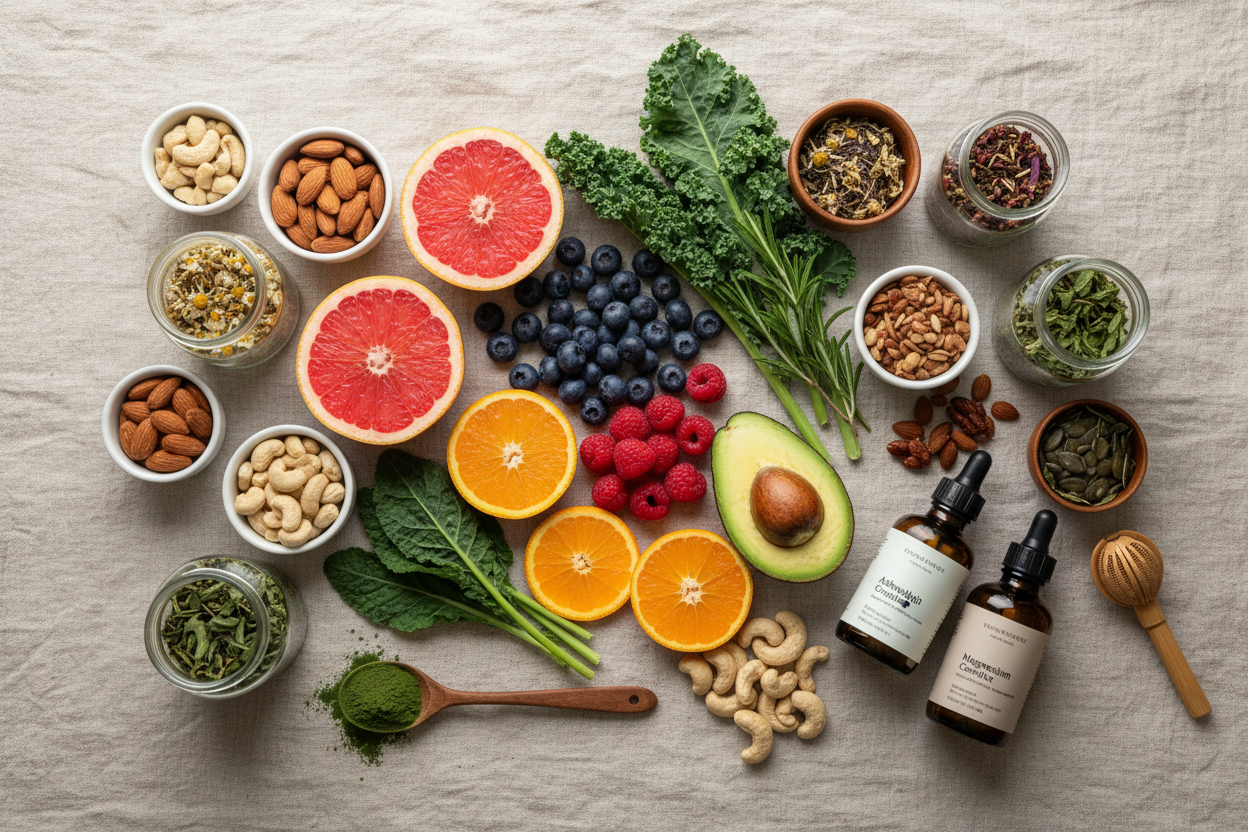 Alimentos saudáveis e naturais para uma alimentação equilibrada e bem-estar