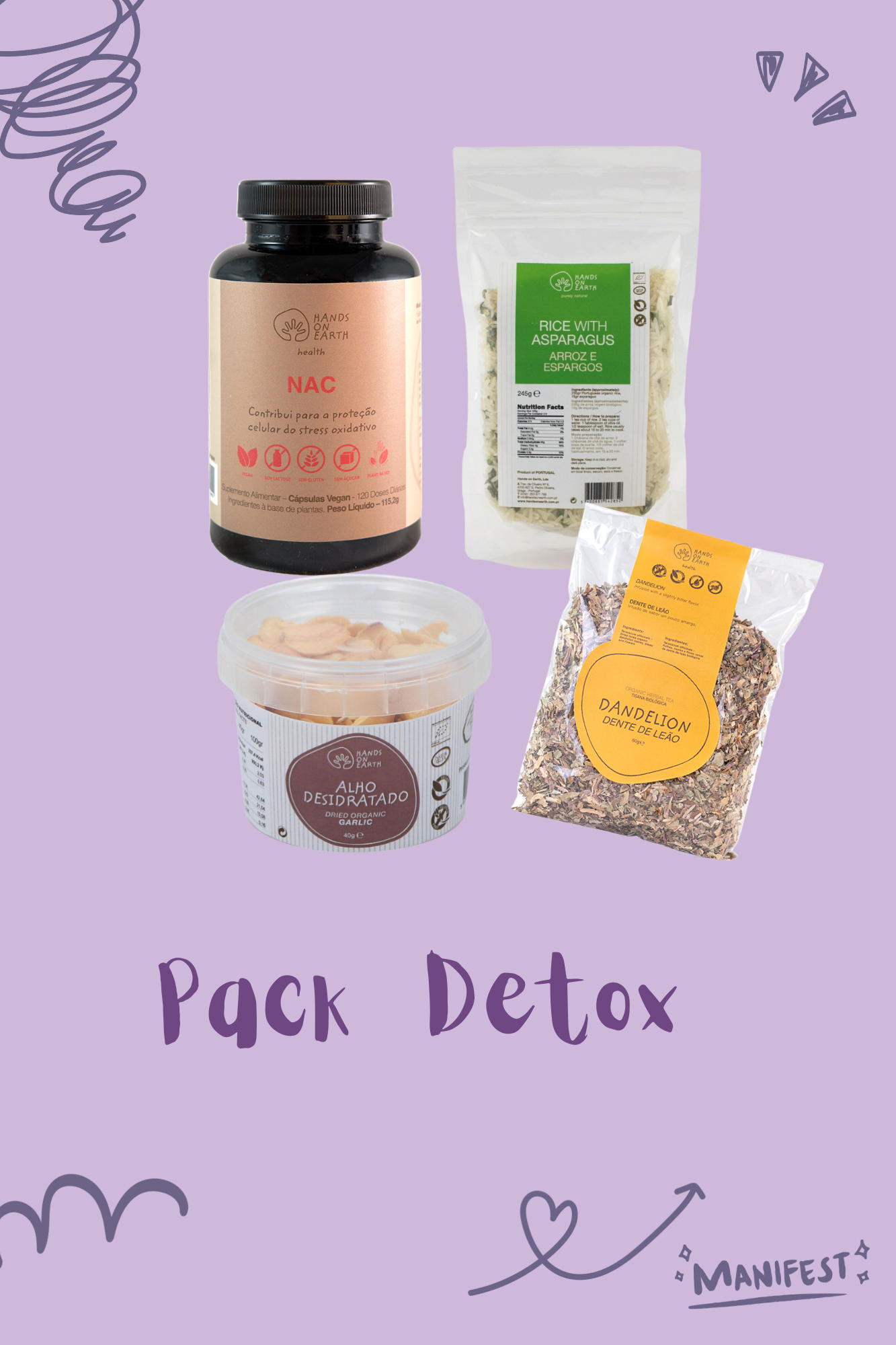 Pack detox by hands on earth