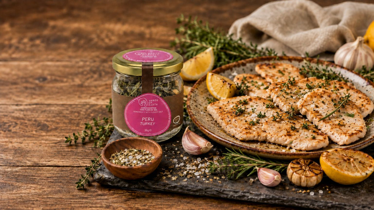 Bifinhos de peru à francesa com ervas aromáticas da Hands on Earth — receita portuguesa