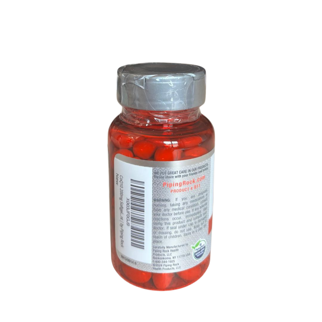 Back of the Hands on Earth Coenzyme Q10 with Black Pepper supplement bottle, showing nutritional information and directions for use.