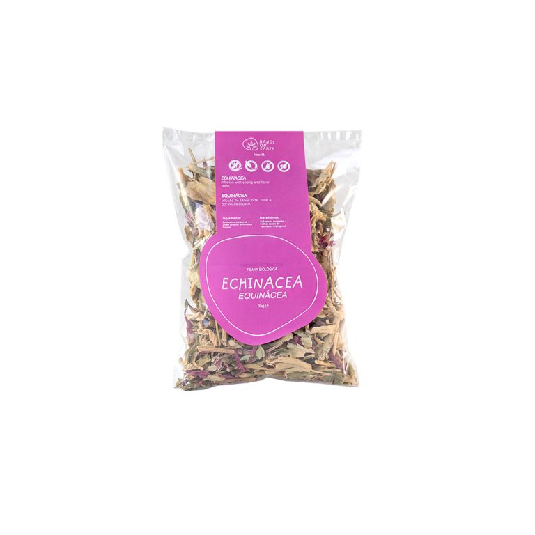 Tisana de Equinácea Biológica Hands on Earth em saco, infusão sem cafeína de Echinacea purpurea