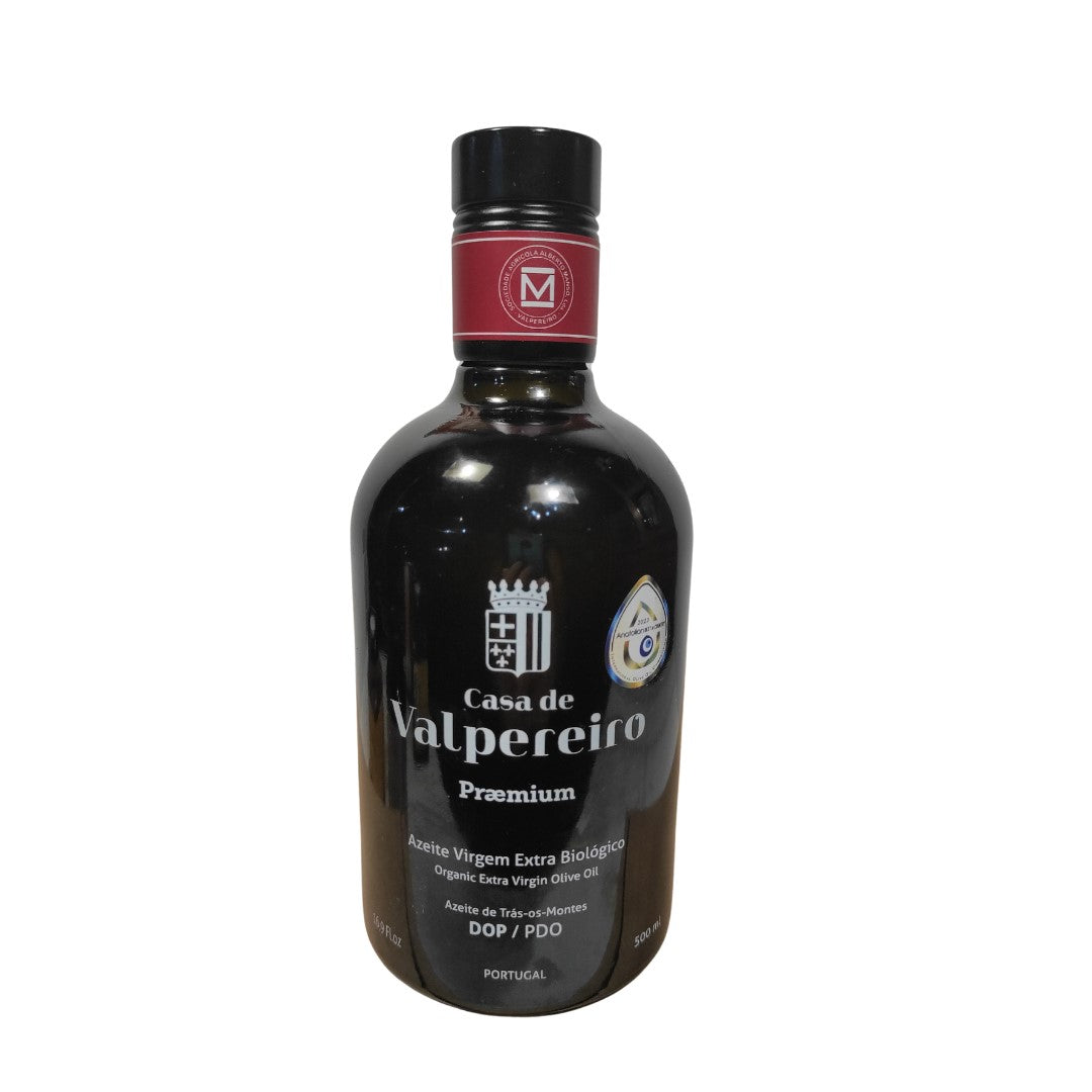 Azeite Extra Virgem Biológico Casa de Valpereiro Premium 500 ml na embalagem original