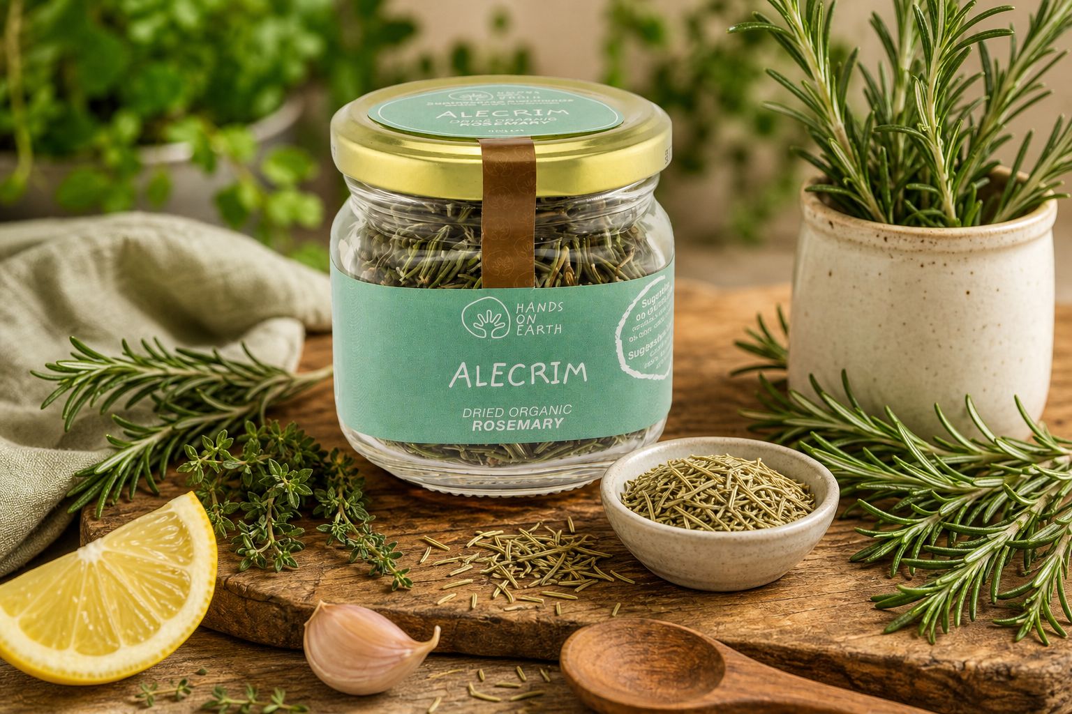 alecrim biologico hands on earth em ambalagem original