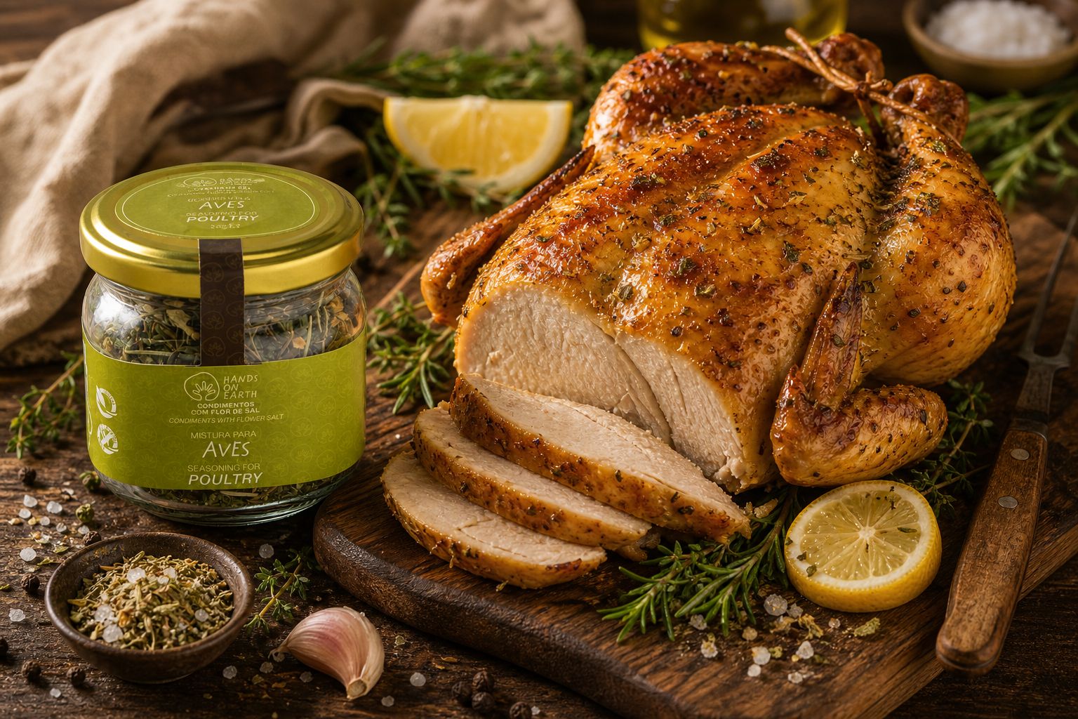 rango assado temperado com Flor de Sal para aves Hands on Earth