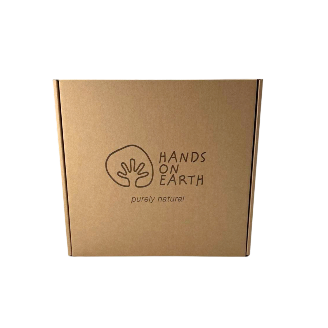 Caixa Premium sustentável com logótipo Hands on Earth para presentes elegantes