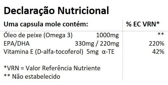 Suplemento Alimentar Omega 3 EPA/DHA 1000mg - 100 cápsulas