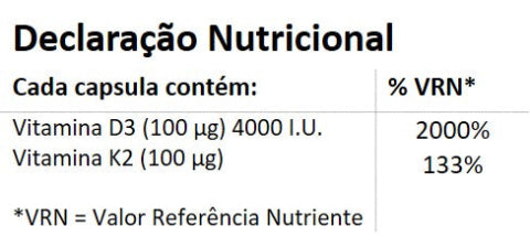 Vitamin D + K2 (MK7) food supplement