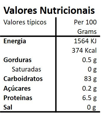 Tabela nutricional  do Arroz Biológico com Espargos Hands on Earth 245 g