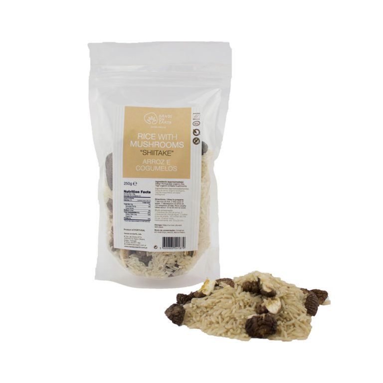 Arroz biologico com Cogumelos em saco - mistura biológica e natural sem glúten
