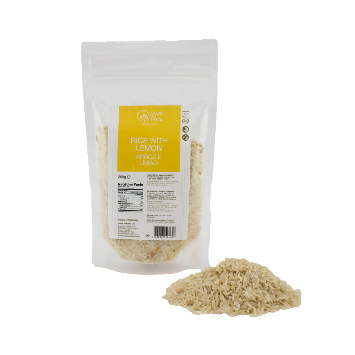 Arroz biologico com Limao em saco mistura biológica e natural sem glúten