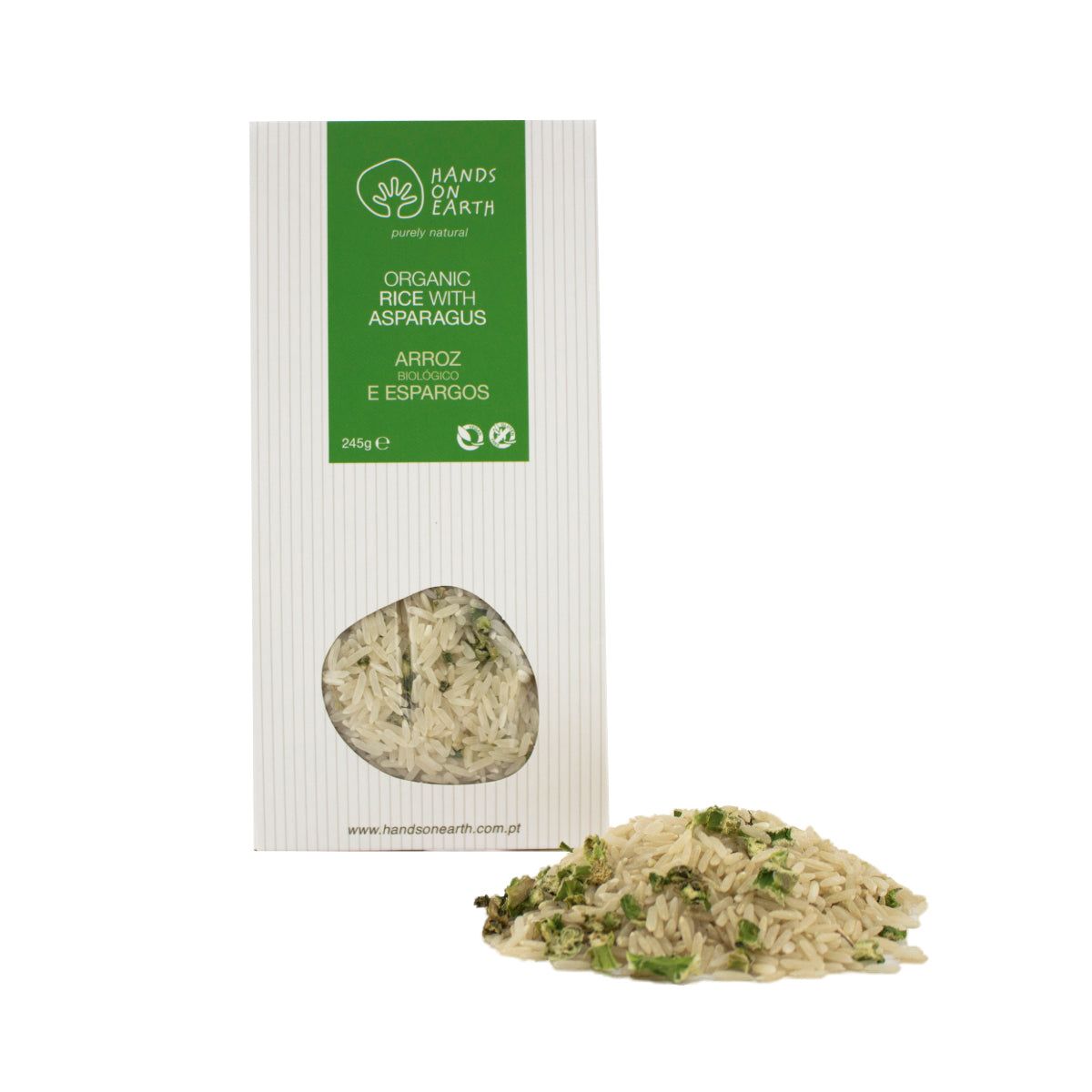 Caixa de Arroz com Espargos Orgânicos 245g – mistura biológica e natural sem glúten