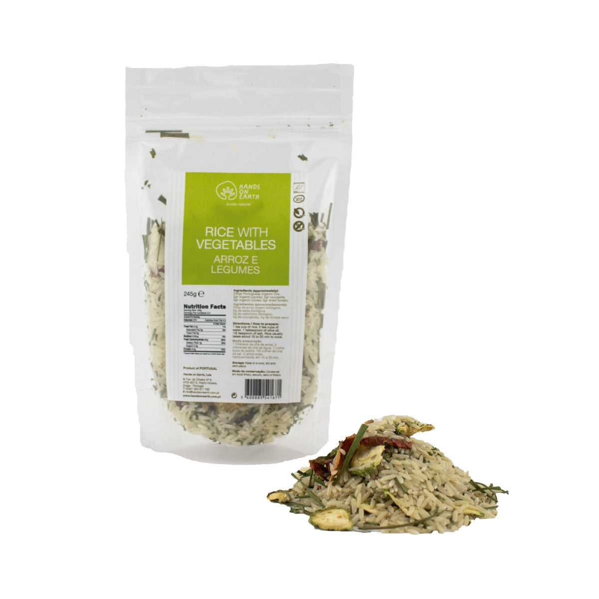 Saco de Arroz com Legumes Orgânicos 250g – mistura biológica e natural sem glúten
