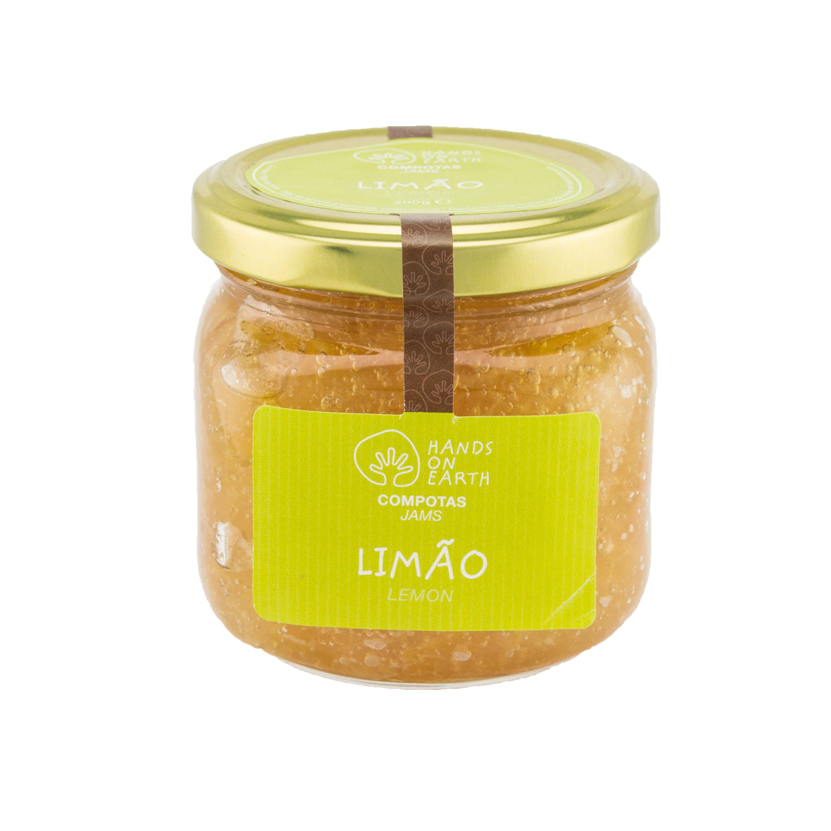 Compota artesanal de limão 200g Hands on Earth – natural, sem conservantes, feita com frutas frescas.