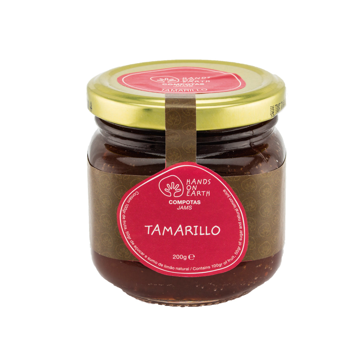 Compota artesanal de tamarillo 200g Hands on Earth – natural, sem conservantes e feita com frutas frescas.