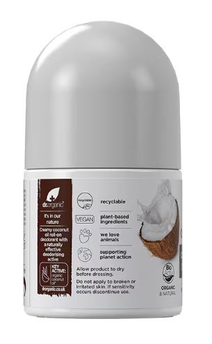 Desodorizante Biológico Coconut Oil 50ml Dr. Organic - aluminum free
