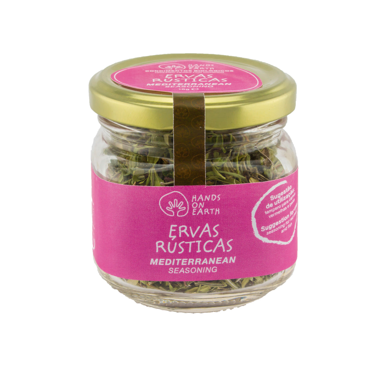 Frasco de Ervas Rústicas Orgânicas 15g – mistura mediterrânea biológica para carnes e pratos tradicionais