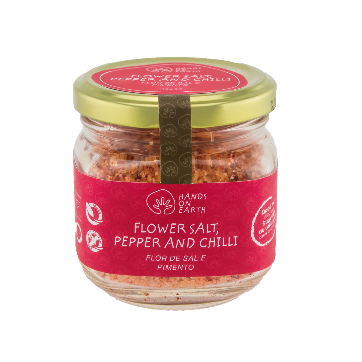 fleur de sel flavoured with organic pepper for grilled fish from Hands on Earth 