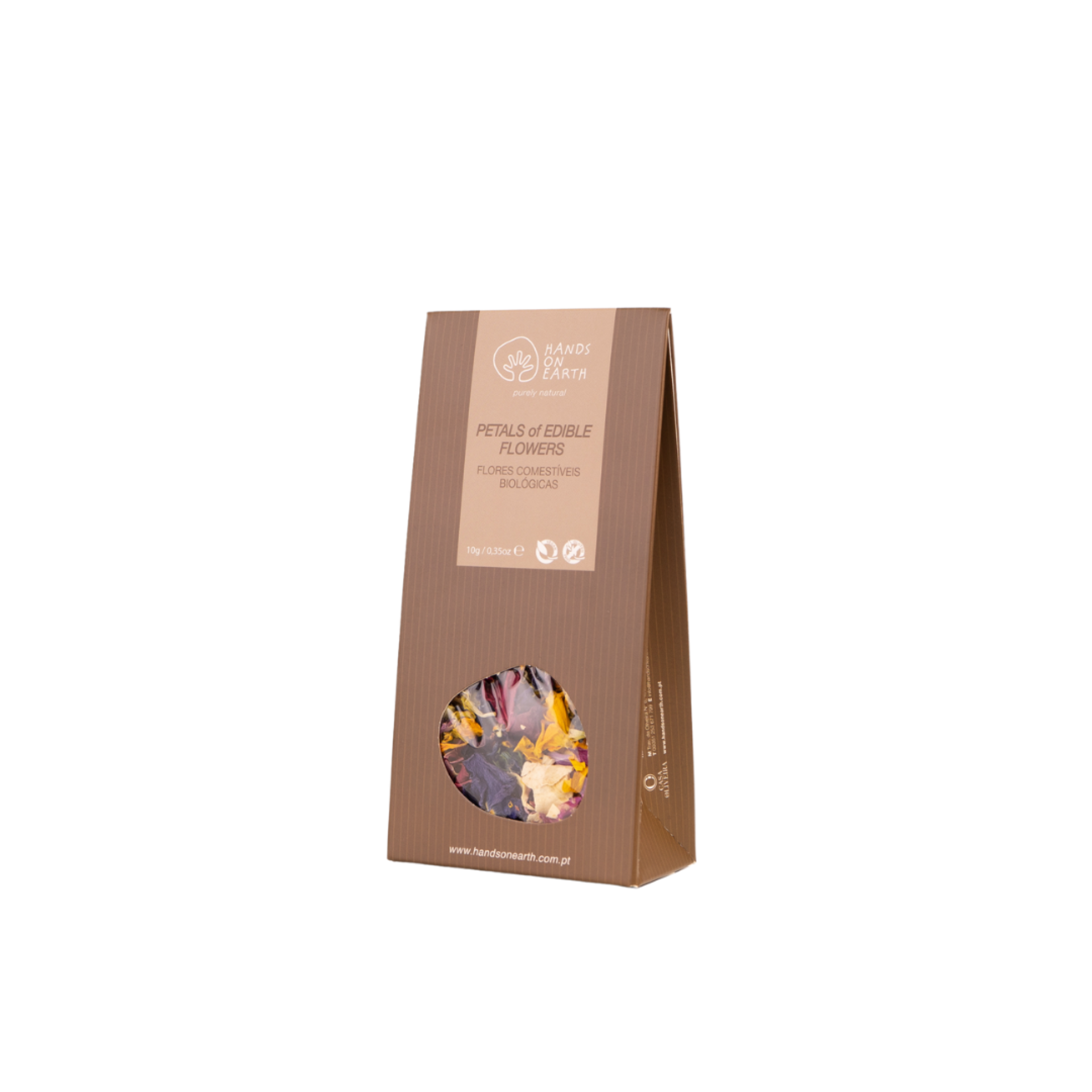 Flores comestíveis biológicas secas Hands on Earth para decoração de bolos, sobremesas e infusões