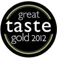 Logótipo Great Taste Award 2012 Winner distinguindo produtos premiados da Hands on Earth