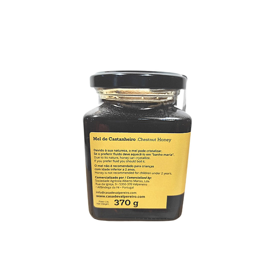 Tabela nutricional e lista de ingredientes do Mel de Castanheiro Biológico Casa de Valpereiro 370 g