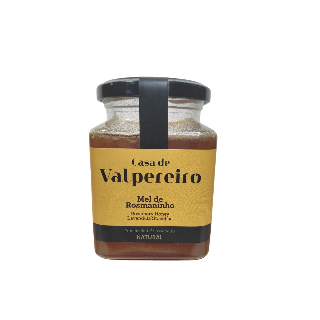Frasco de Mel de Rosmaninho 370g 'Casa de Valpereiro' – natural de Trás-os-Montes, Portugal, cristaliza naturalmente, ideal para adoçar receitas