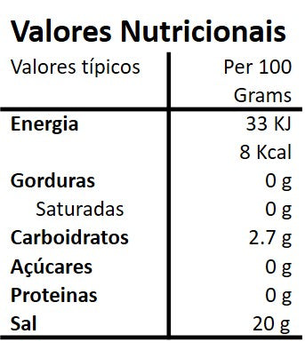 Tabela nutricional e lista de ingredientes da Mistura Biológica para Frango com Flor de Sal Hands on Earth