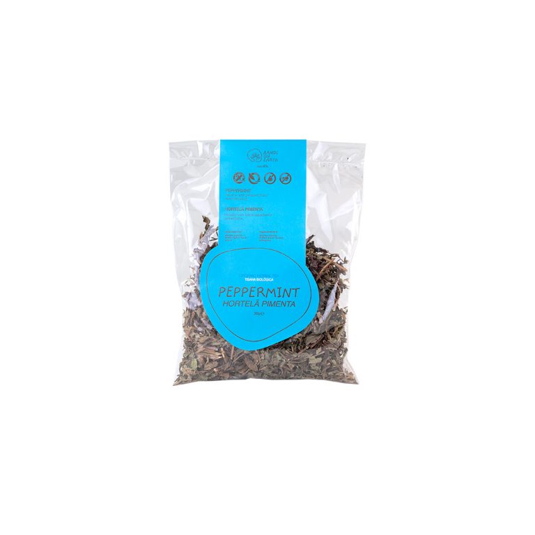 Organic Peppermint Herbal Tea – 48 caffeine-free cups, 30g bag, refreshing peppermint flavor