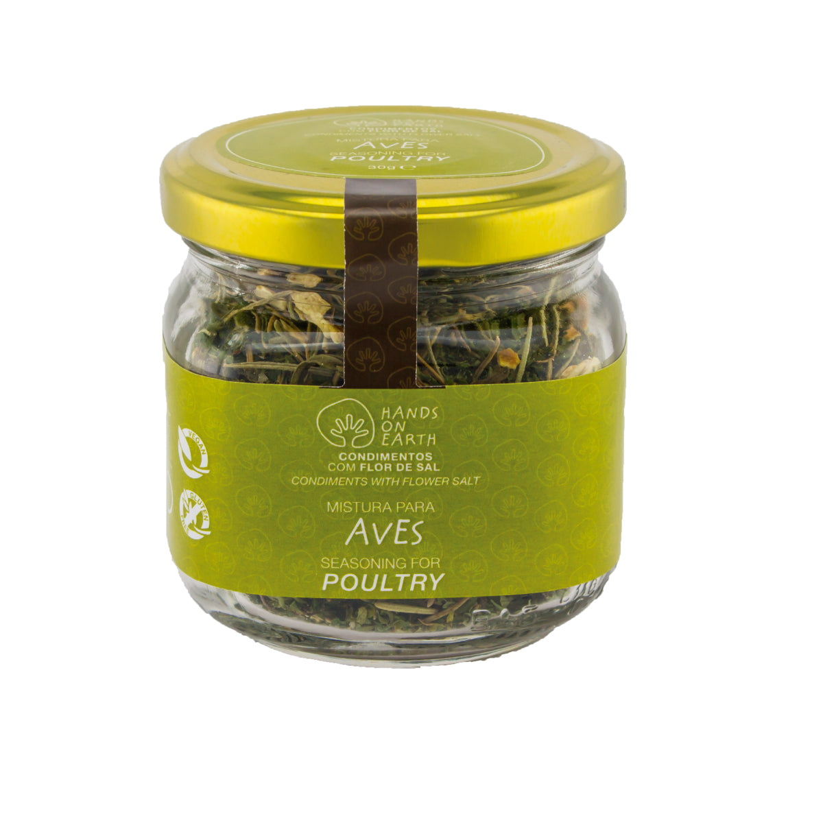 organic seasoning for chicken and poultry with aromatic herbs and fleur de sel from Hands on Earth