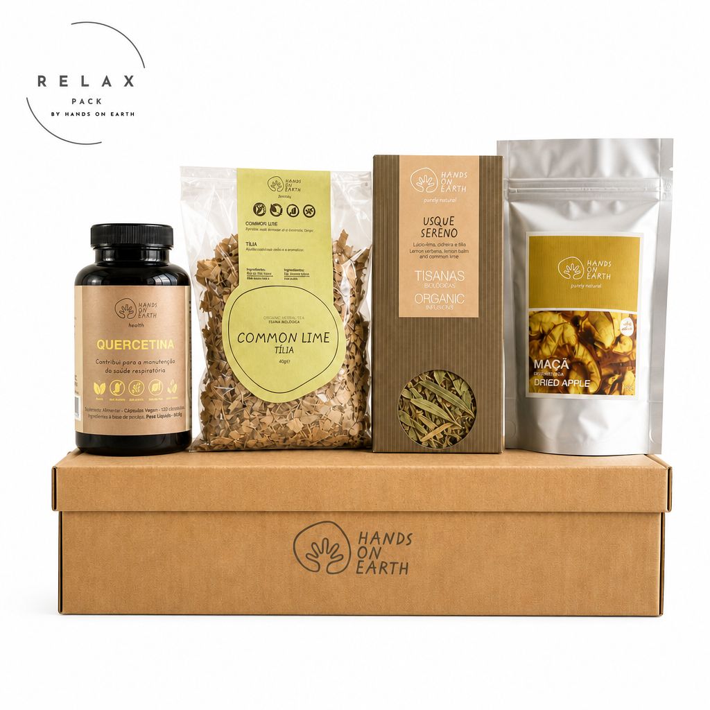Pack Presente Relax Diário Hands on Earth com suplementos alimentares e produtos naturais