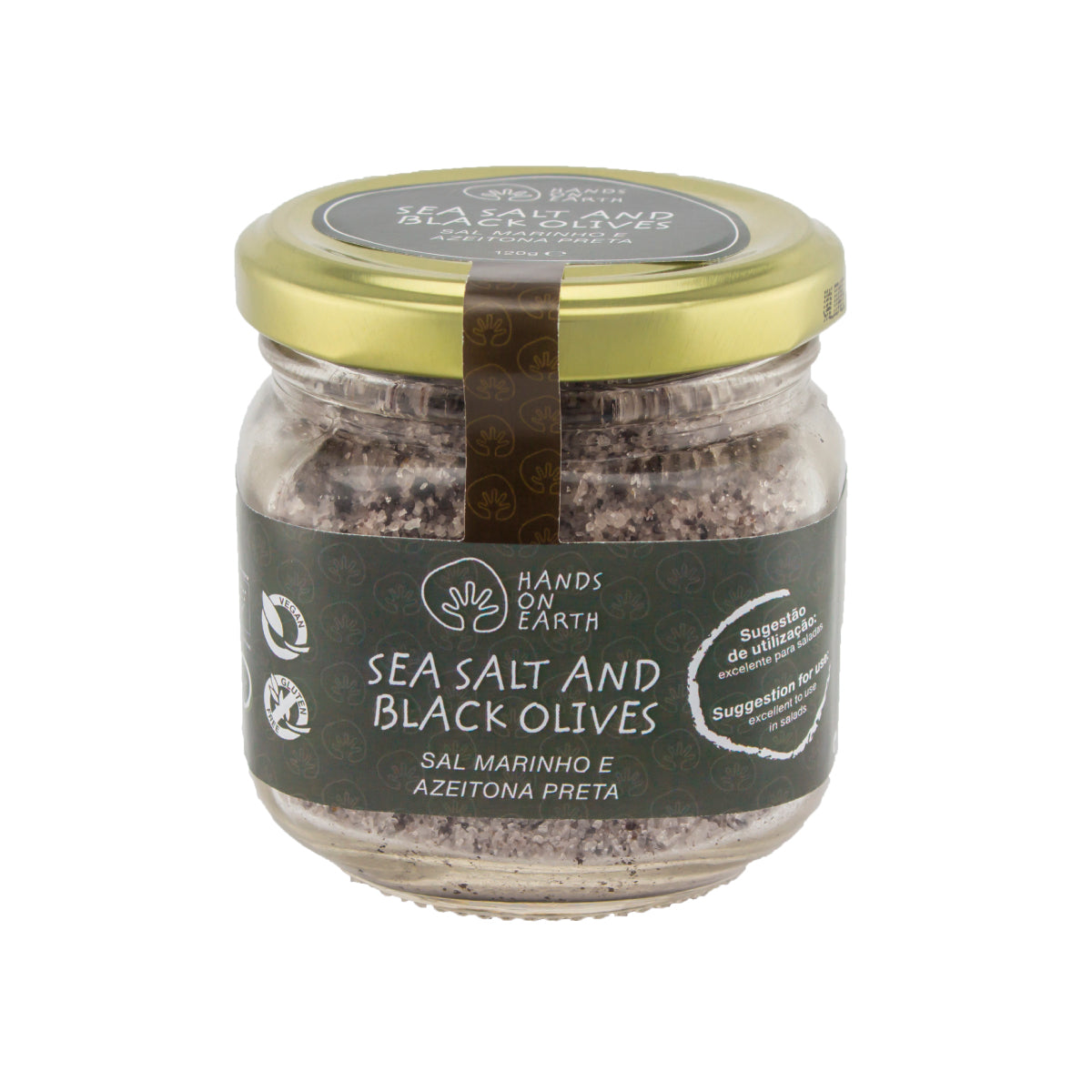 Sal Marinho com Azeitona Preta Orgânica 120g – tempero gourmet natural para saladas e azeite