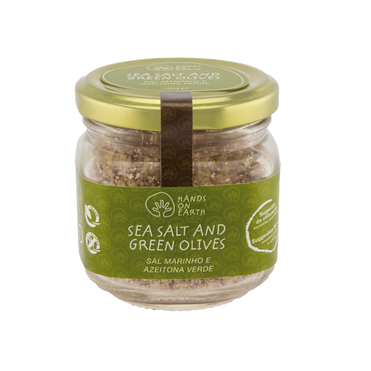 sal marinho com azeitona verde biologica - tempero gourmet para saladas e azeites