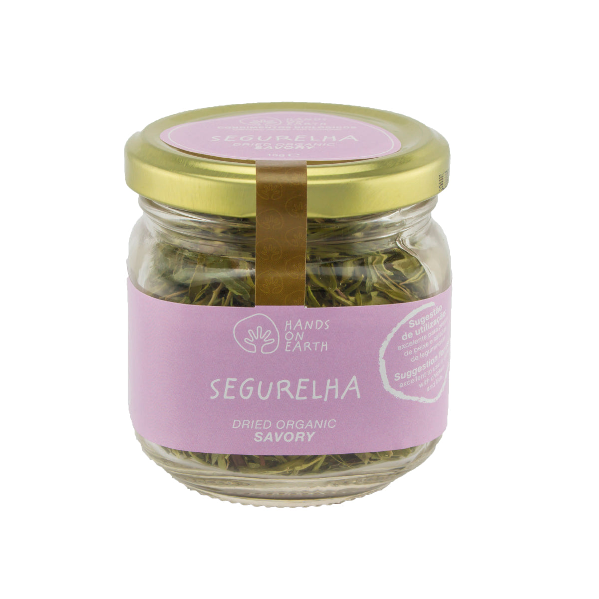 Frasco de Segurelha Orgânica 15g – erva aromática biológica, ideal para pratos de peixe e saladas de leguminosas