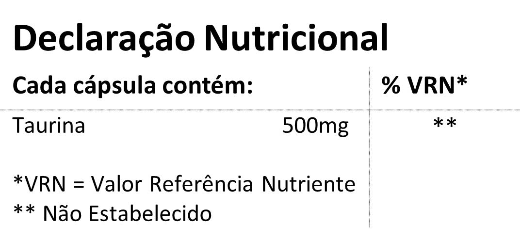 nutritional information taurine 