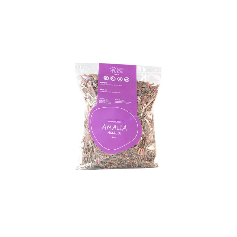 Tisana Amália Biológica Hands on Earth em saco, infusão sem cafeína com erva-príncipe e perpétua-roxa, Great Taste Award
