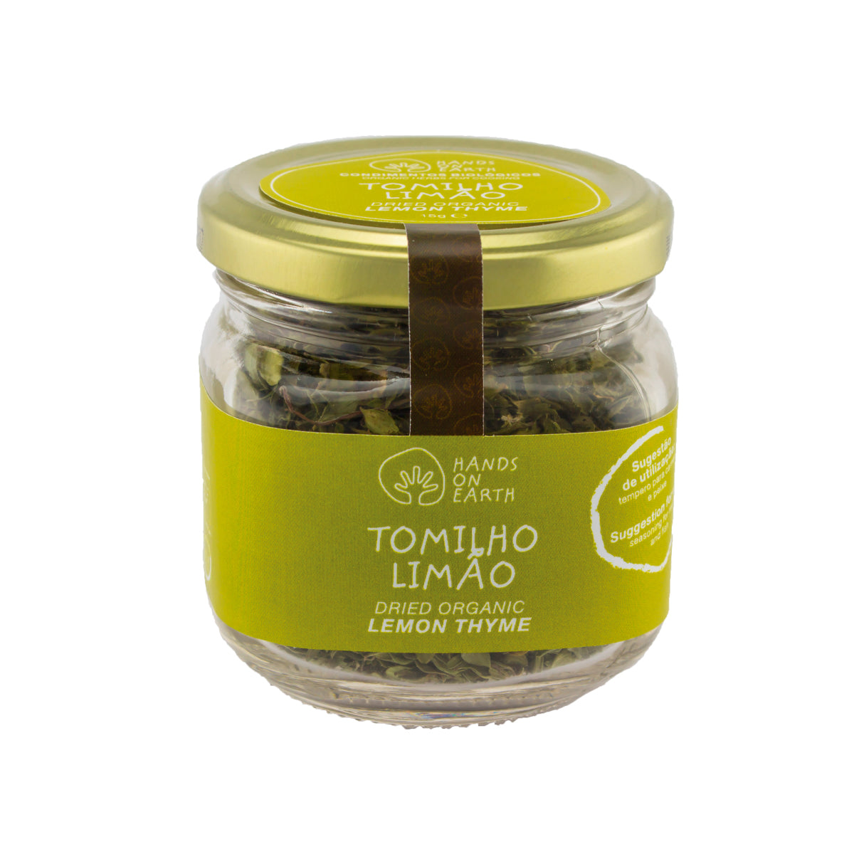 Frasco de Tomilho-Limão Orgânico 15g – erva aromática biológica, ideal para galinha e peixe