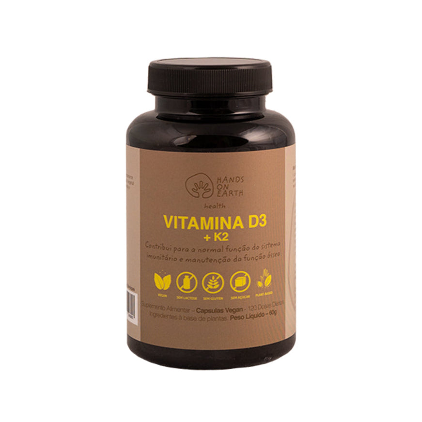 Food supplement Vitamin D3 + K2 MK7 120 capsules immune and bone support